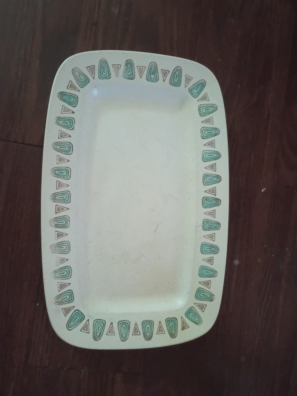 Vtg. Poppytrail Metlox Serving Tray 14 3/4" x 9 3/ 8" Navajo Pattern California